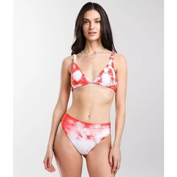 NWT DIPPIN DAISY'S SET Tie Dye Bikini‎ Made in USA Hot Coral Women's Size M - Picture 1 of 8